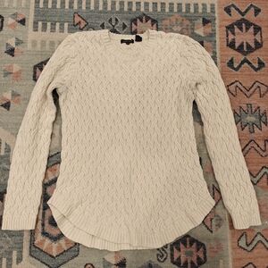 JEANNE PIERRE Cream Textured Knit Sweater